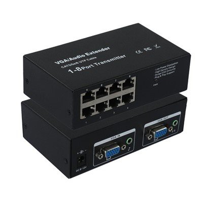 Trasmettitur VGA U Audio Extender CAT5 CAT5e UTP 8-Port