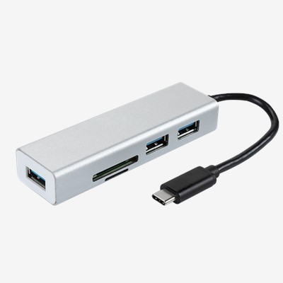 5-fi-1 Hub USB C 3 Portijiet b'Kard Reader