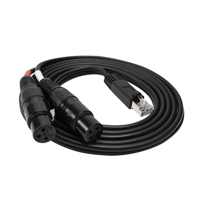 Ethernet RJ45 Male għal 2 XLR Female Cable